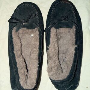 UGG Black and Tan Women's Moccasins